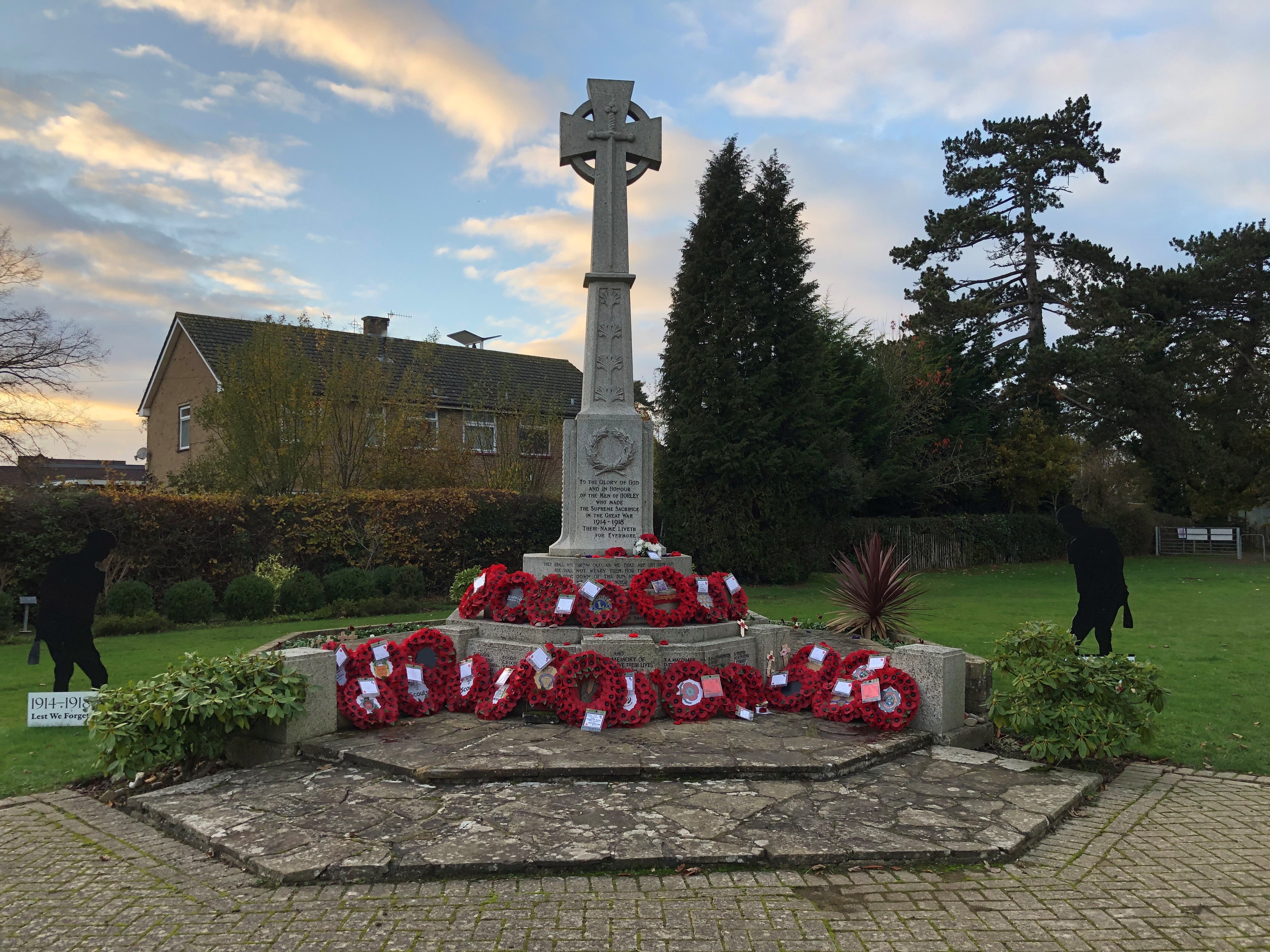 A photo of the Horley War Memorial during Remembrance 2020