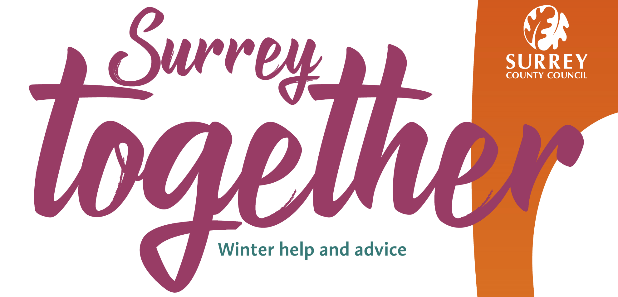 A banner image for Surrey Together, Surrey County Council's booklet of advice for people of all ages during the ongoing pandemic. Click the image to view a PDF copy.