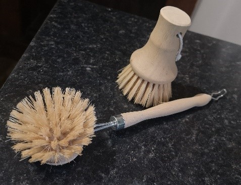eco brushes made from wood and metal. 