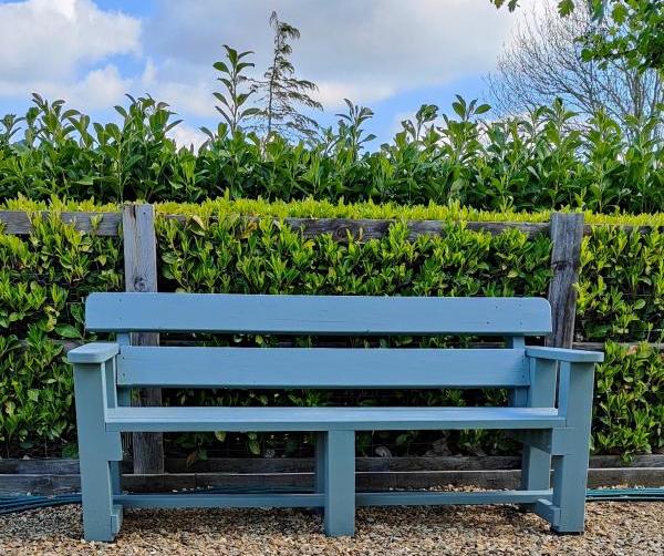 Bench made from old wooden fence