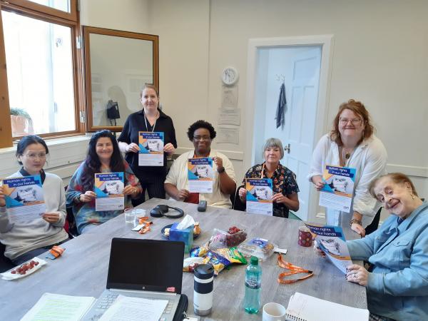 The Lothian Voices group, who organise The People's Conference with their poster