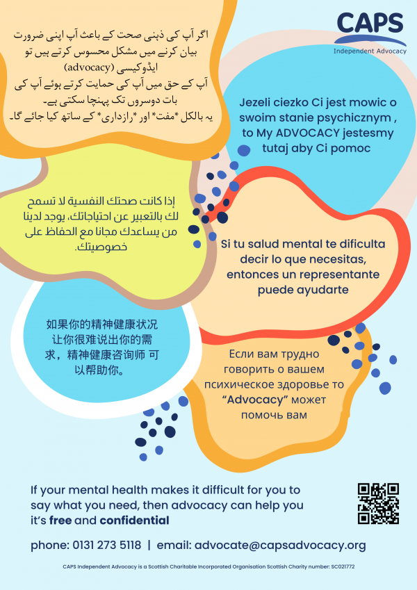 f your mental health makes it difficult for you to say what you need, then advocacy can help you it’s free and confidential