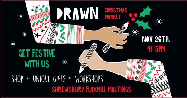A graphic for the Drawn Christmas Market. 