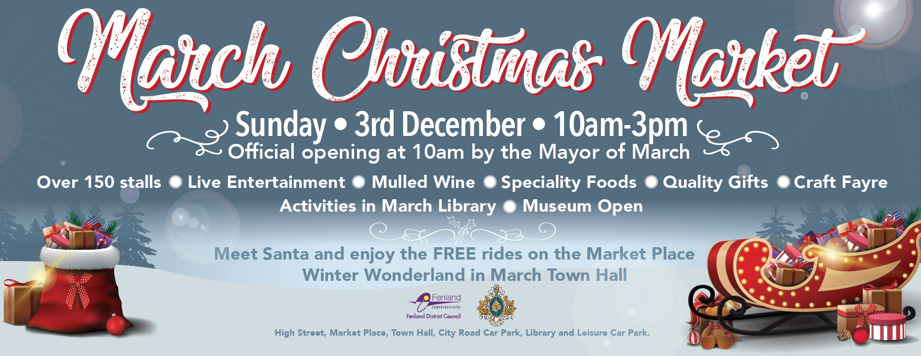 Graphic for March Christmas Market - Sunday 3rd December, 10am to 3pm