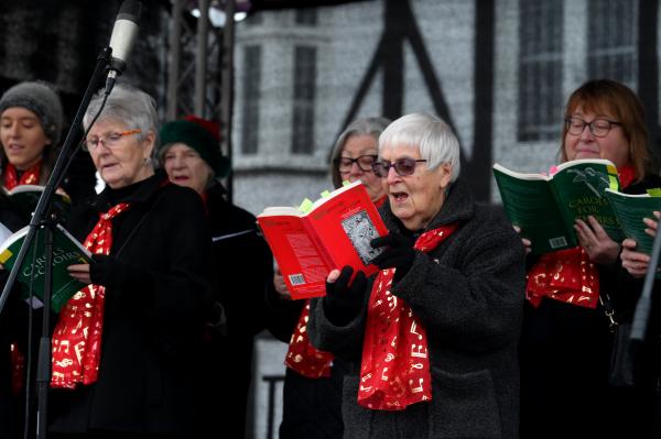 Carol singers at Wisbech Christmas Fayre 2023
