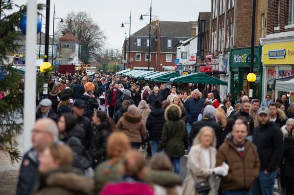 Crowds at Christmas market