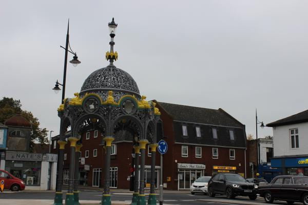 Restored Coronation fountain in Broad Street, March