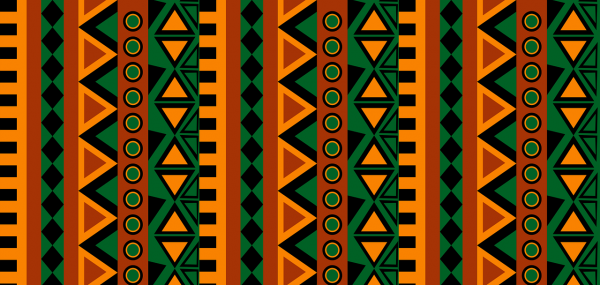 orange, green and black geometric pattern