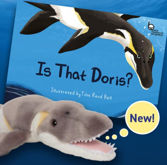 blue book with a black and white pliosaurus on front