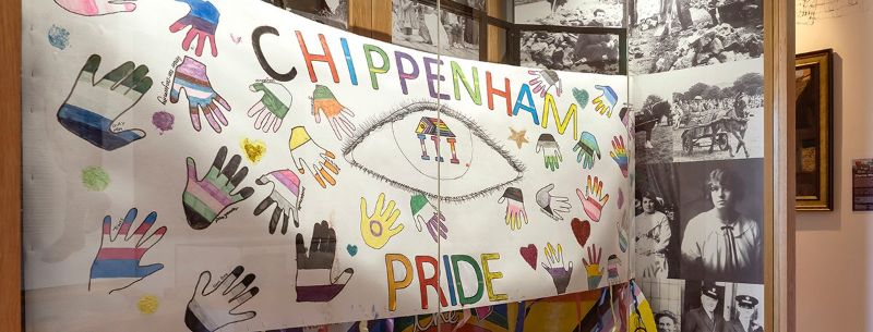 A banner that reads 'Chippenham Pride'