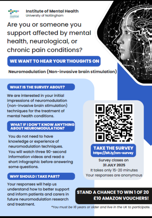 A poster containing text includes an image in the top right corner. It's a side profile of a head with lines and dots surrounding it