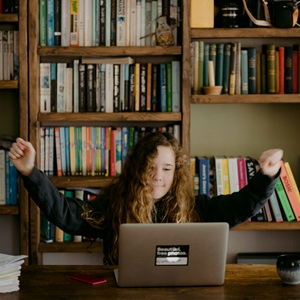 Student with a laptop