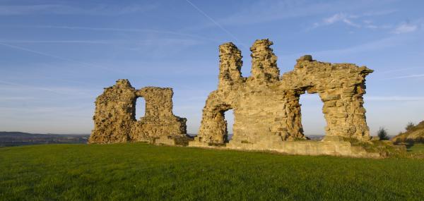 Sandal Castle ruins in evening sun