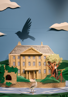 Paper crafted sculpture of Walton Hall, Wakefield