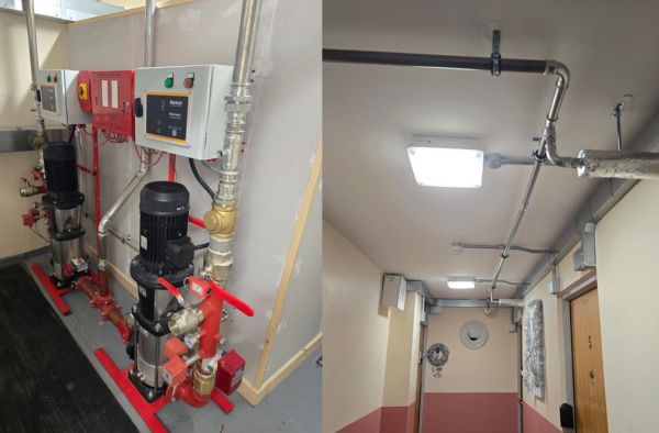 Recently installed automatic sprinkler systems