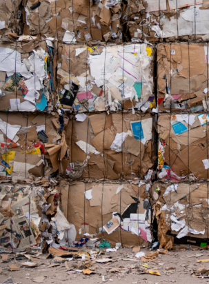 paper and card recycling bales